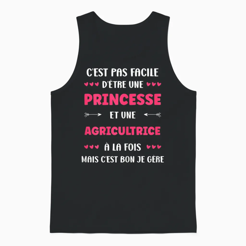 Start Farmer Profession Humor Princess Farmer T-Shirt, Black, Female X-Small Unisex Tank Top in Black