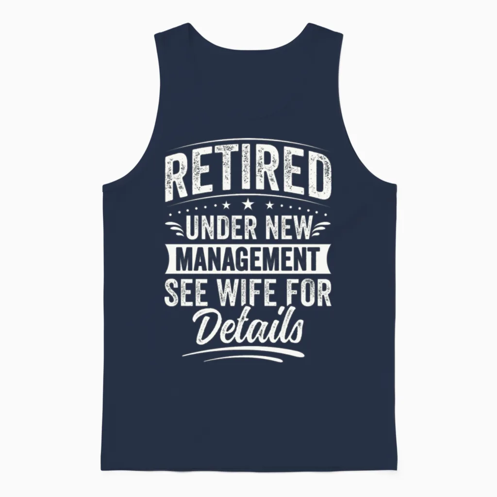 Funny Retirement Dad Unisex Tank Top in Navy