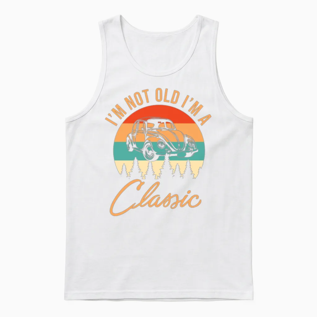 Retro Fashion Unisex Tank Top in White
