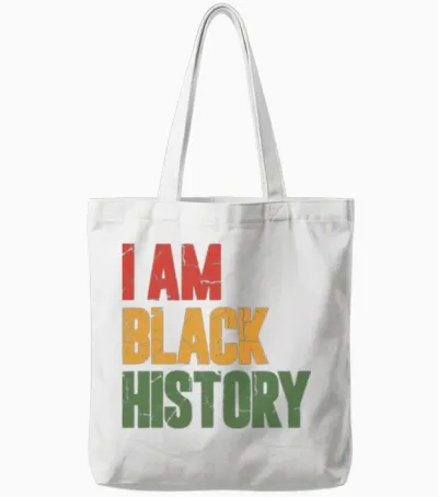 I Am Black History Tote Bags - White