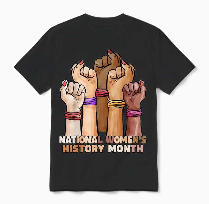 National Womens History Month for Womens History Month Unisex T-Shirt in Black