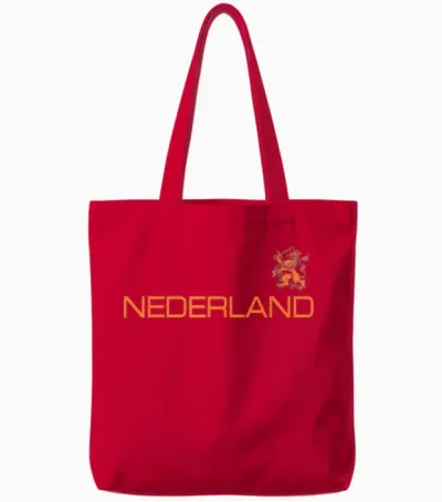 Holland Holland Lion of the Netherlands Holland Orange T-Shirt, Black, S Tote Bags - Red