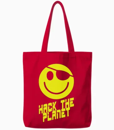 Hack the Planet Tote Bags - Red