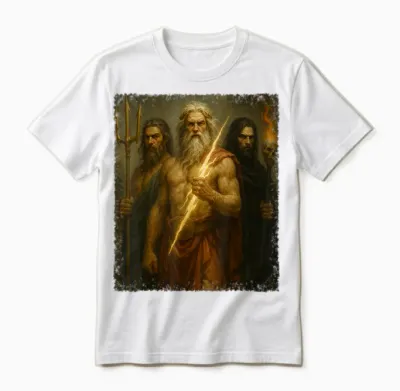 Greek Gods Zeus Poseidon Hades Greek Mythology Unisex T-Shirt - White