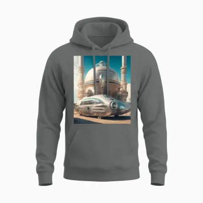 Retro Futurescape Unisex Hoodie - Graphite Heather