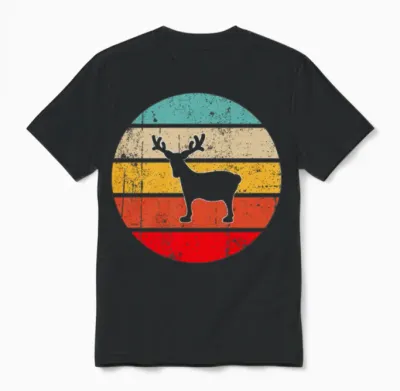 Moose Retro Unisex T-Shirt - Black