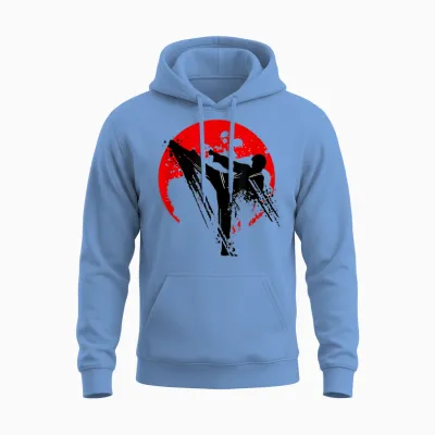 Love Karate Boys' Shirt Karate Lovers for Men and Women T-Shirt, White Unisex Hoodie - Carolina Blue