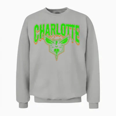 Gruseliges Halloween-Logo Der Nba Charlotte Hornets Unisex Sweatshirt - Ash