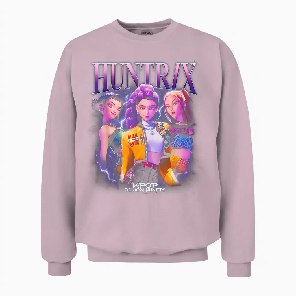 Kpop Demon Hunters Huntr/x Heartthrob Officially Licensed Unisex Sweatshirt in Light Pink