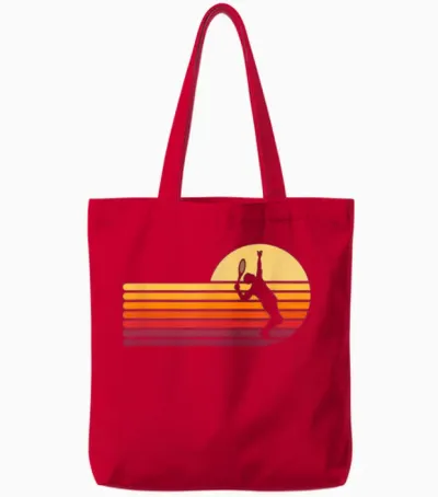 Retro Tennis Tote Bags - Red