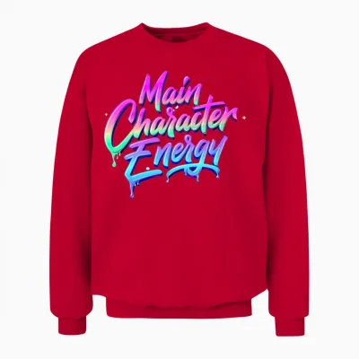 Main Character Energy - Bold & Vibrant Statement Unisex Sweatshirt - Red
