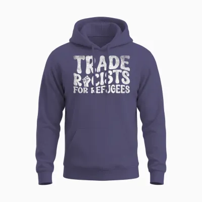 Racists Anti-Racism for Refugees Unisex Hoodie - Heather Sport Dark Navy