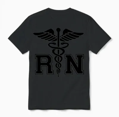 Rn Registered Nurse Unisex T-Shirt - Black