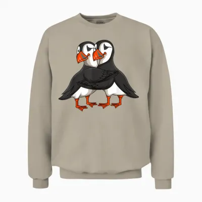 Puffin Papageitaucher Mädchen Kinder Unisex Sweatshirt - Sand