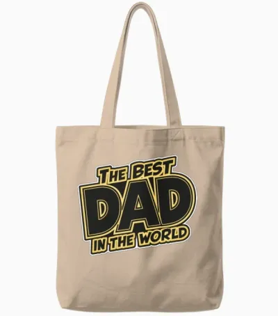 Father's Day the Best Dad in the World Tote Bags - Natural