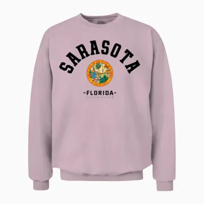 Sarasota Vacation Floride Sarasota Cadeau Gulf Beach Life Manche Longue Unisex Sweatshirt - Light Pink