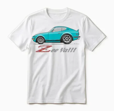 Zee Ya Light Blue Unisex T-Shirt - White