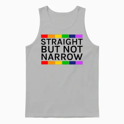 Straight but Not Narrow! Lgbt Gay Pride Unisex Tank Top - Ash