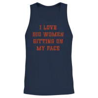 I Love Big Women Sitting on My Face Unisex Tank Top - Navy – 2