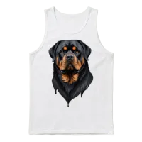 Rottweiler Dog Unisex Tank Top - White – 1