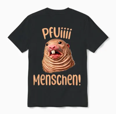 Nacktmull Tshirt Lustiges Ugly Shirt Hässliches Tshirt Ratte Unisex T-Shirt - Black