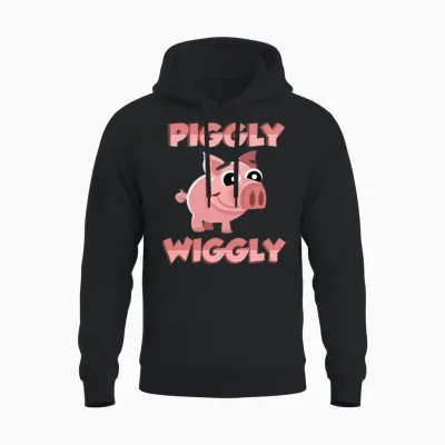 Funny Pig Piggly Wiggly Unisex Hoodie - Black
