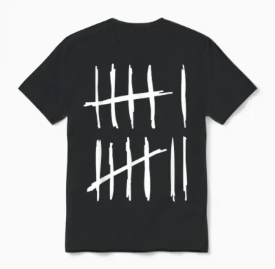 Six Seven 6 7 Tally Marks 67 Meme 6-7 Numbers Funny School Unisex T-Shirt - Black