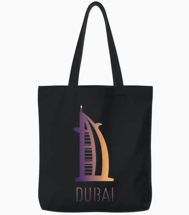 Cool Burj Al Arab Design in Dubai Tote Bags in Black