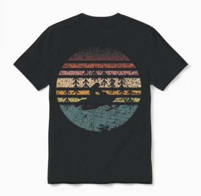 Snowmobiling Retro Unisex T-Shirt - Black