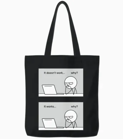 It Doesn't Work... Why? It Works... Why? Tote Bags - Black