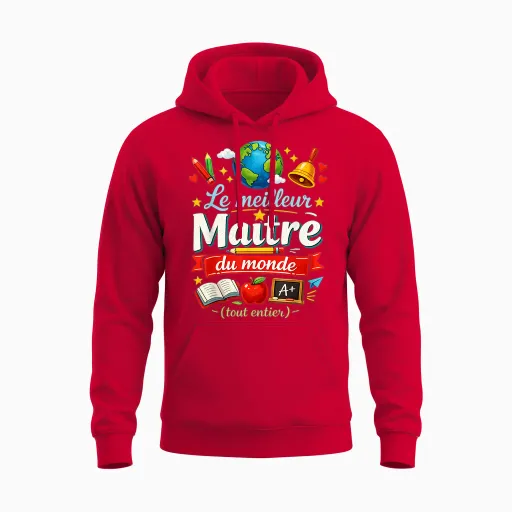 School Master Gift End Year Original World's Best Unisex Hoodie - Red