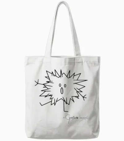 Woolly Beastie Spiky - Bestiolus Spinosus Tote Bags - White