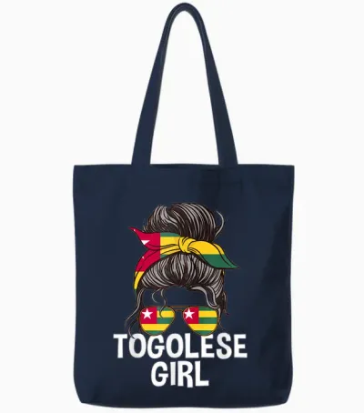 Togolese Chignon Proud Togo Tote Bags - Navy