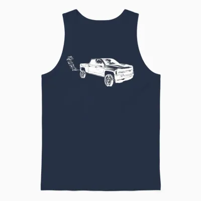 Duramax Diesel Truck Chevy Tread Rolling Coal Unisex Tank Top - Navy