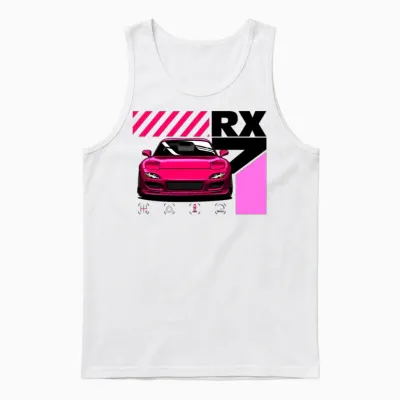 Mazda Rx7 Front Pink Unisex Tank Top - White