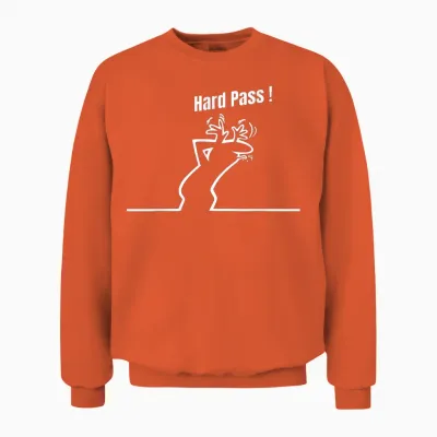 Hard Pass Design Inspired by the Iconic La Linea Style Unisex Sweatshirt - Orange
