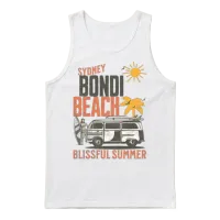 Sydney Bondi Beach Surfer — Summer & Unisex Tank Top - White – 1