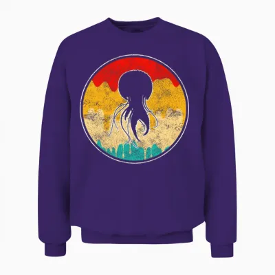 Jellyfish Retro Unisex Sweatshirt - Purple