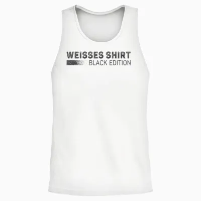 White Shirt Black Edition Funny Slogan T-Shirt, Black Unisex Tank Top - White