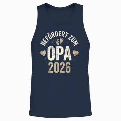 Befördert Zum Opa 2026 Werdender Großvater Unisex Tank Top - Navy