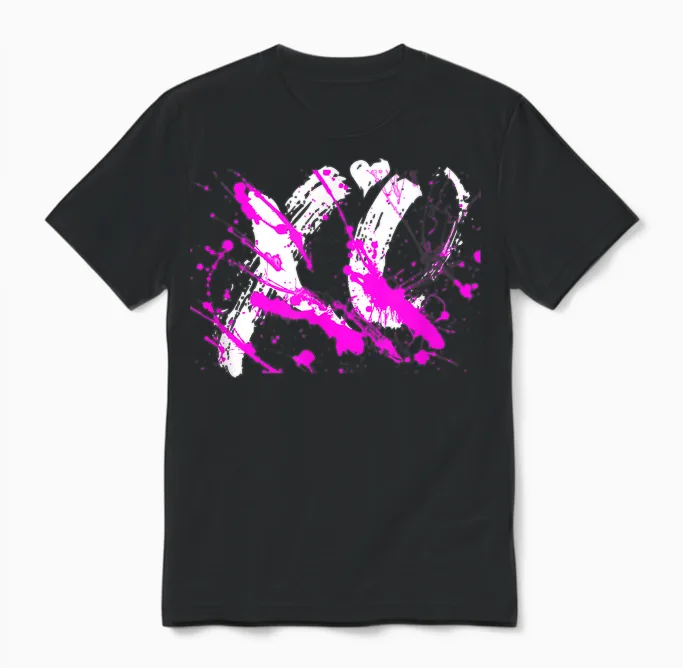 Motif Rose Xo Splash Pink - Floral & Botanical Unisex T-Shirt in Black