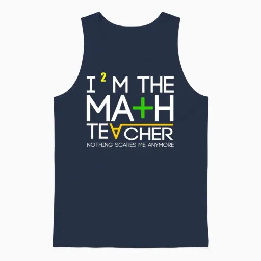 Funny Math Teacher Unisex Tank Top in Navy