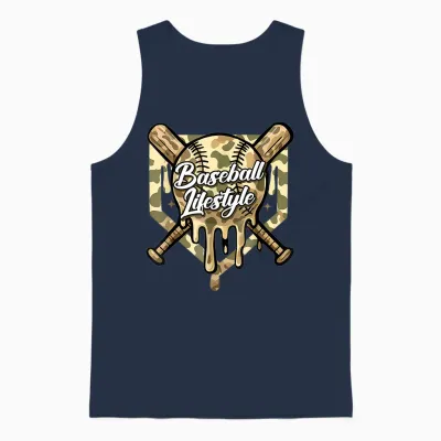 Baseball Life Lifestyle Home Plate Camo Ice Cream Drip Unisex Tank Top - Navy