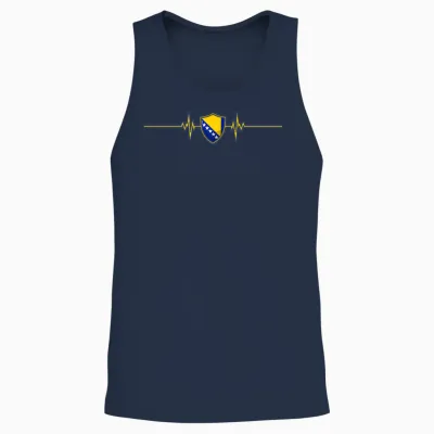 Heartbeat Design Bosnische Flagge Bosnien Unisex Tank Top - Navy