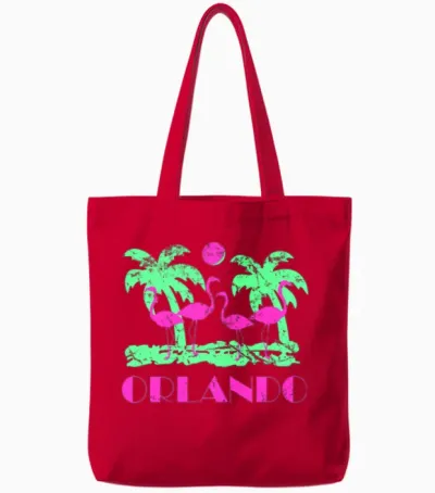 Retro Orlando Florida Tote Bags - Red