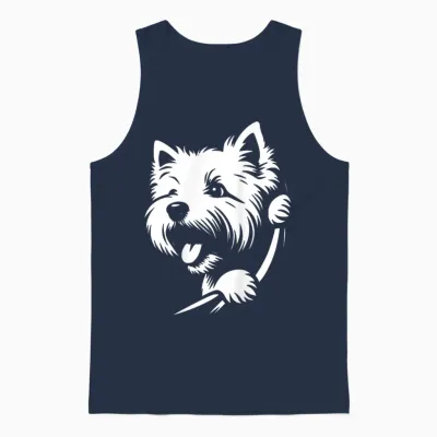 West Highland White Terrier Spähender Hund Westie Design Unisex Tank Top - Navy