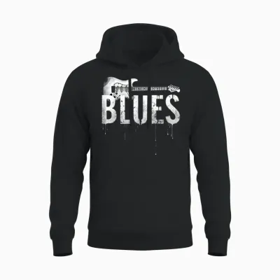 Distressed E-Gitarre Blues Music Unisex Hoodie - Black