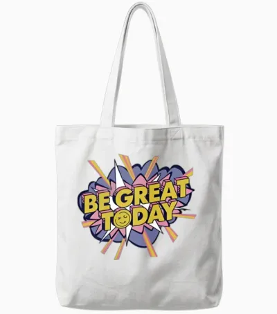 George Kittle Wearing Be Great Today Tote Bags - White