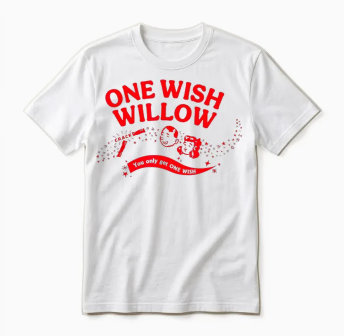 Obsession One Wish Willow Front & Back Unisex T-Shirt in White