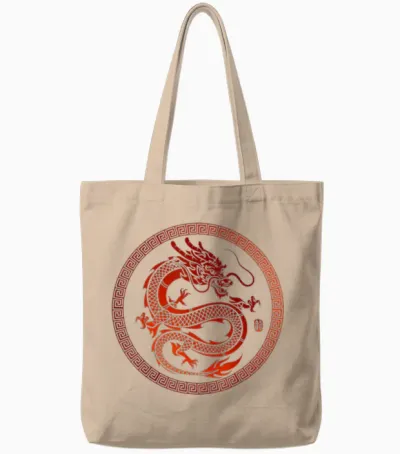 Chinesischer Drache Tote Bags - Natural